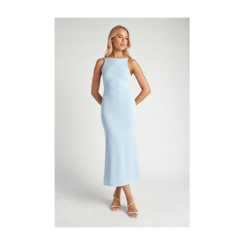 Square Neckline Textured Jersey Maxi Dress (SDR1635B)
