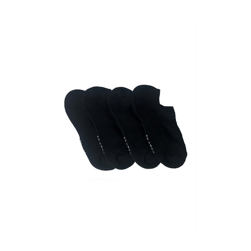 Women&#39;s Combed Cotton No-Show Cushioned Sole Socks -4 Pack- Black of 4