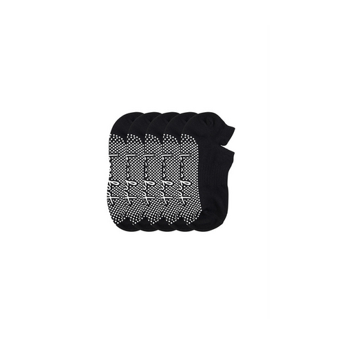 Women&#39;s Cotton Pilates No-Show with Non Slip 5 Pack - Black