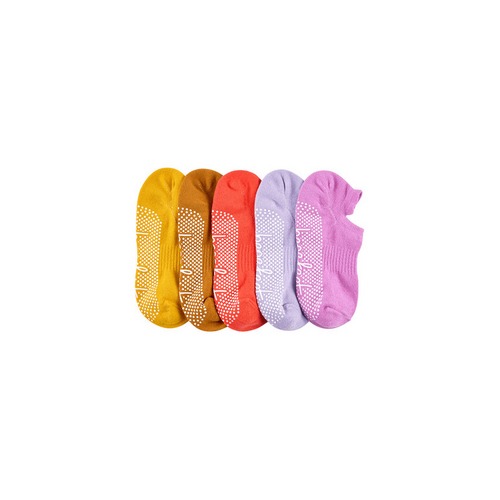 Women&#39;s Cotton Pilates No-Show with Non Slip 5 Pack - Spice