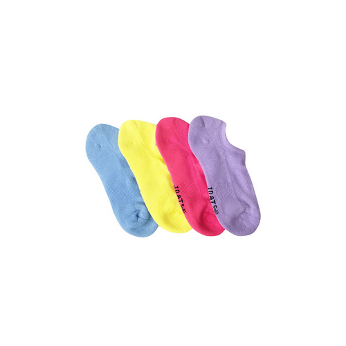 Women&#39;s Combed Cotton No-Show Cushioned Sole Socks- 4 Pack - Gelati of 4