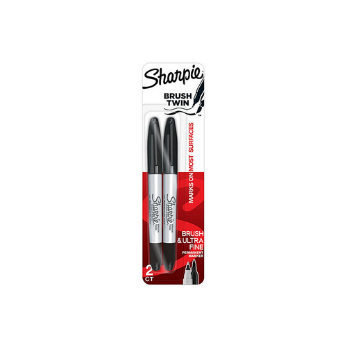 Sharpie Perm Mrk Brush Twin Pk2 B