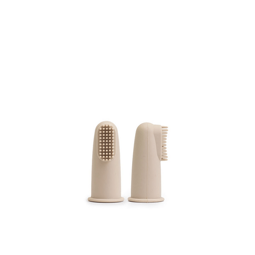 Silicone Baby Finger Toothbrush &amp; Case - Sand