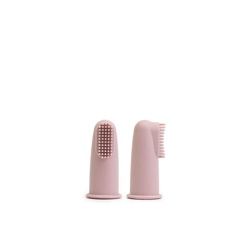 Silicone Baby Finger Toothbrush &amp; Case - Dusty Rose