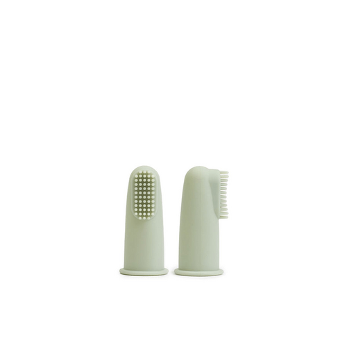 Silicone Baby Finger Toothbrush &amp; Case - Sage