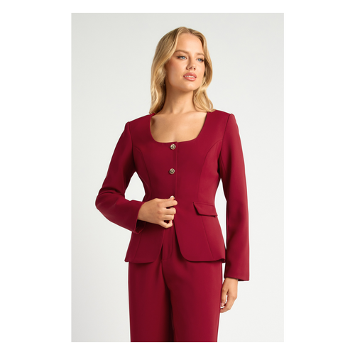 Gold Feature Button Blazer with Centre Front Split (SJT412A)