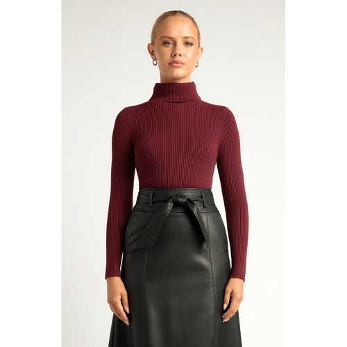 High Neck Fitted Basic Knit Top (SKN320)