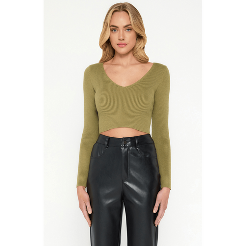 V Neckline Long Sleeve Basic Knit (SKN457)