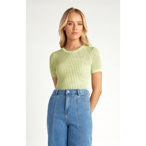 Crochet Knit Top with Slip Cami (SKN872)
