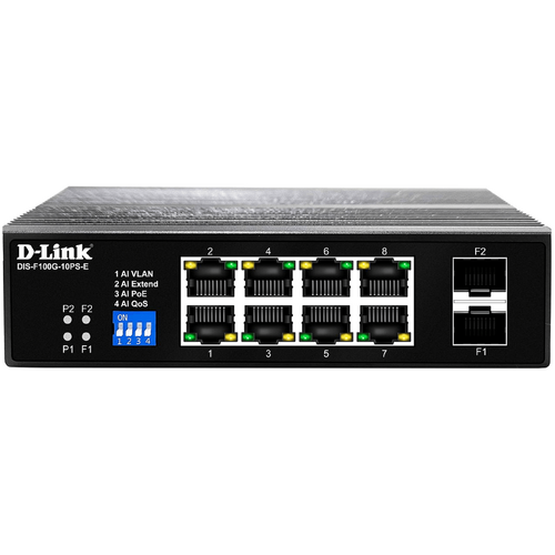 D-Link 10p Gigabit Industrial Poe Switch With 8 Poe+ Ports (240w) And 2 Sfp Ports