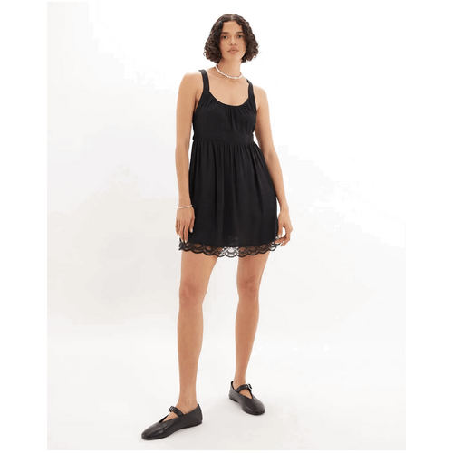 Amelius Adrielle Lace Detail Mini Dress - Black