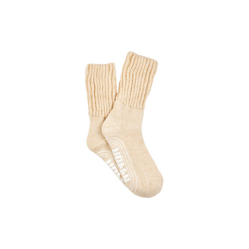 Womens Hotty Slouch Thermal Socks with Non-Slip- Camel
