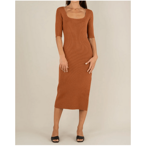 Amelius Natalia Knit Midi Dress - Biscotti