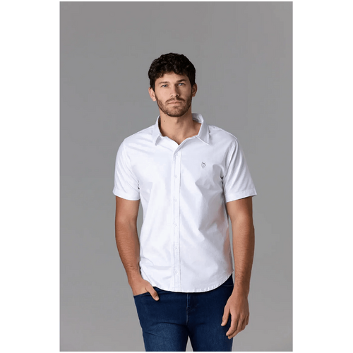 Society Of Wolves Short Sleeve Oxford Shirt White