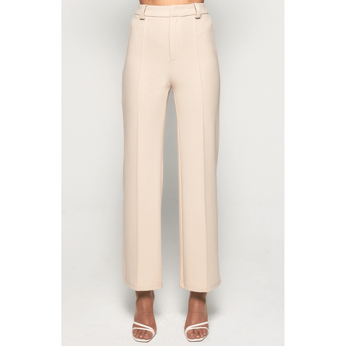 Stretch Fabric High Waisted Wide Leg Pants (SPA416B)