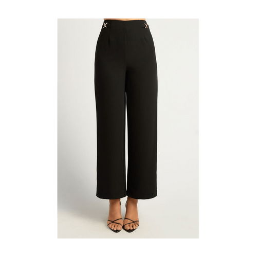Double Gold Buckle Detail Straight Leg Pants (SPA503A)