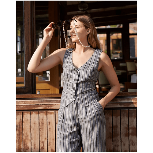 Amelius Set Sail Linen Stripe Vest