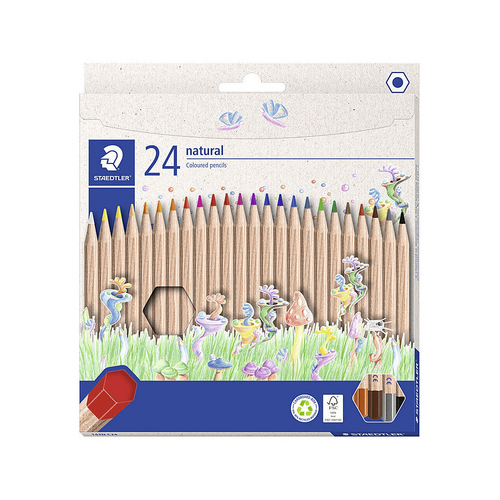 Staedtler Natural Coloured Pencil - Box of 24 - Assorted Colours
