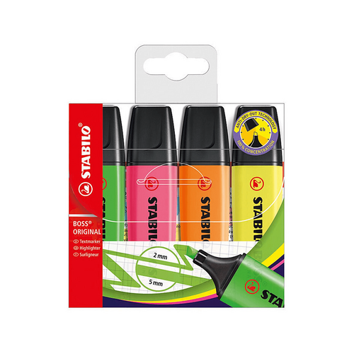Stabilo Boss Highlighter Asstd Wallet 4