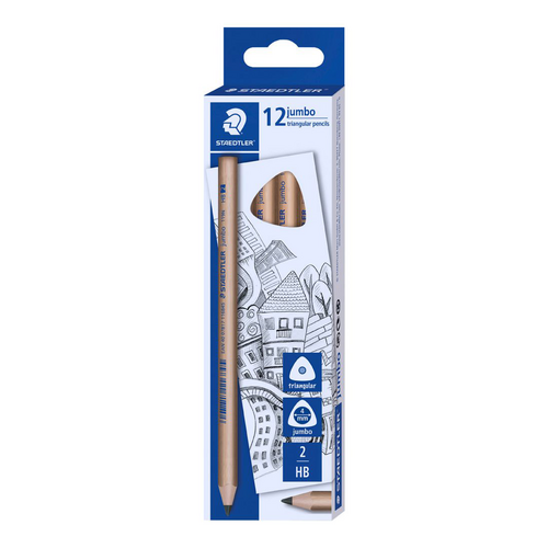 Staedtler Natural Jumbo Triangular HB Pencil - Box of 12
