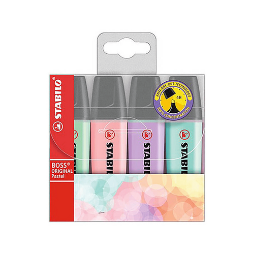 Stabilo Boss Pastel Highlighter Assorted1 Wlt4