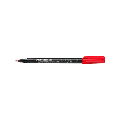 Staedtlertler Lumocolour 0.6mm Fine Permanent Pen - Box of 10 - Red