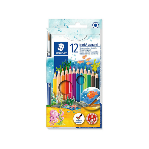 Staedtler Noris Club Aquarell Watercolour Pencils - Box of 12 - Assorted Colours