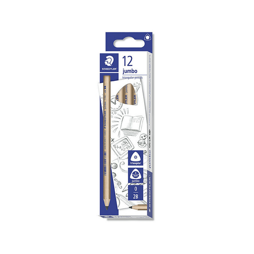 Staedtler Natural Jumbo Triangular 2B Pencil - Box of 12