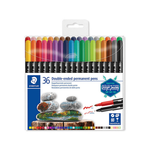 Staedtlertler Double-Ended 0.5mm &amp; 3mm Permanent Pens - Assorted Colours