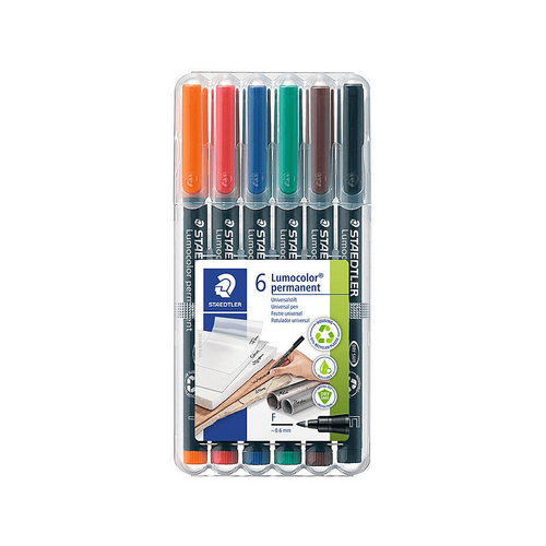 Staedtler Perm Marker Fin Ast Wlt6