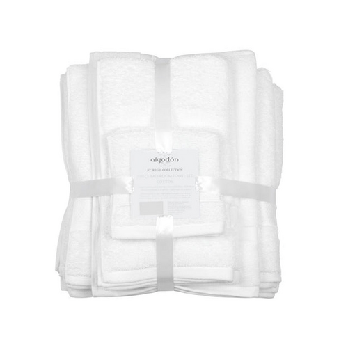 St Regis 7 Piece 600GSM Cotton Towel Set White