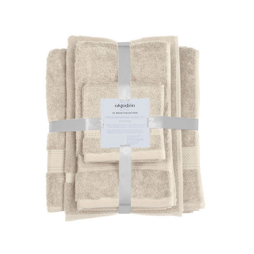 St Regis 7 Piece 600GSM Cotton Towel Set Stone
