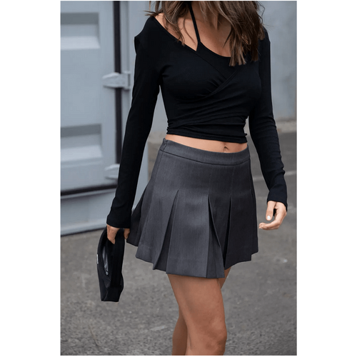 Style Addict Halter Wrap Top - Black