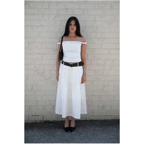 Style Addict Rebecca Rope Off the Shoulder Top - White