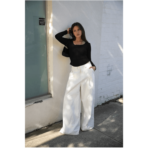 Style Addict Emily Zip Front Top - Black