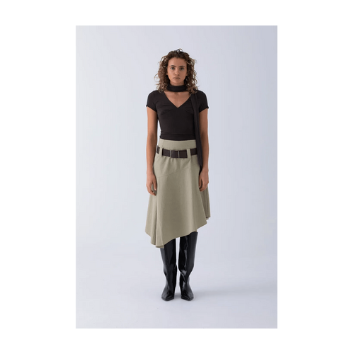 Style Addict Ayla Scarf Wrap Top - Brown