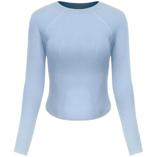Style Addict Curved Hem Top - Blue