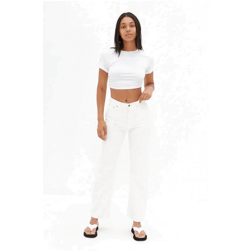 Style Addict Side Ruche Crop - White