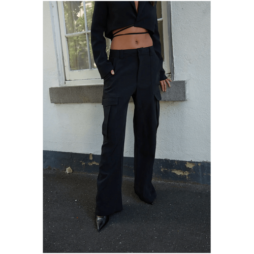 Style Addict Sage Cargo Trousers - Black