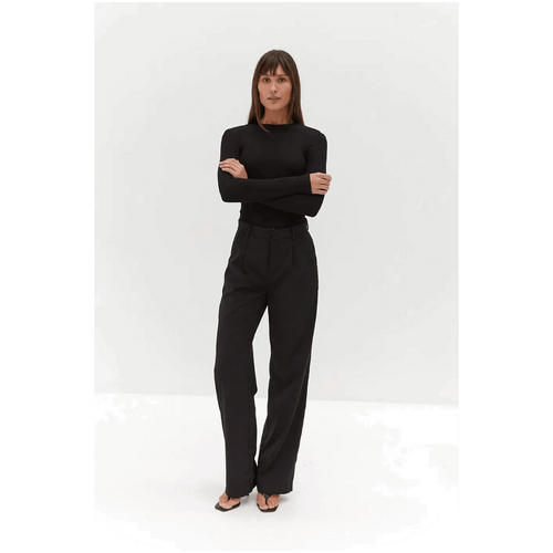 Style Addict Ribbed Basic Bodysuit - Black