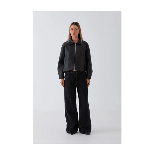 Style Addict Lex Faux Leather Jacket - Black