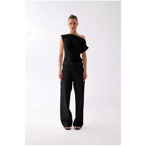 Style Addict Rina Drape Top - Black