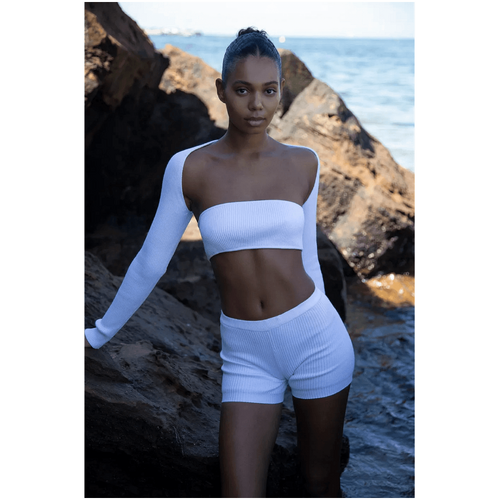Style Addict Kaia Knit Bandeau - White