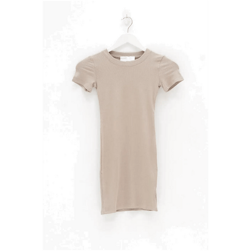 Style Addict Baby Tee Dress / Tan