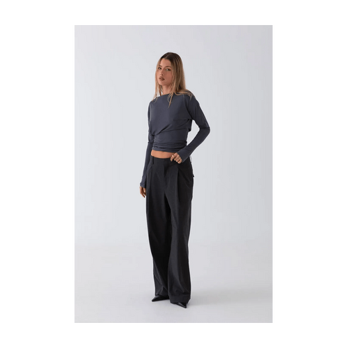 Style Addict Marlo Top - Charcoal