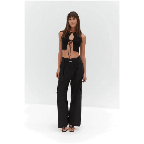 Style Addict Lace Up Tank Top - Black