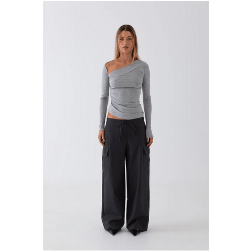 Style Addict Isla Ruched Long Sleeve - Grey