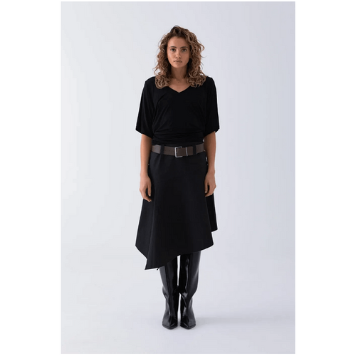 Style Addict Mira Draped Top - Black