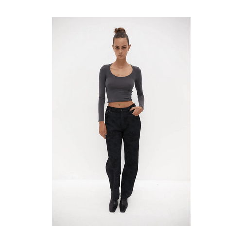 Style Addict Straight Leg Jeans - Blue Black