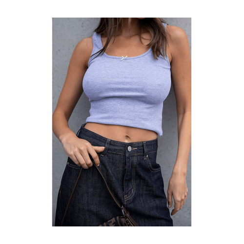 Style Addict Kristy Bow Tank Top - Grey